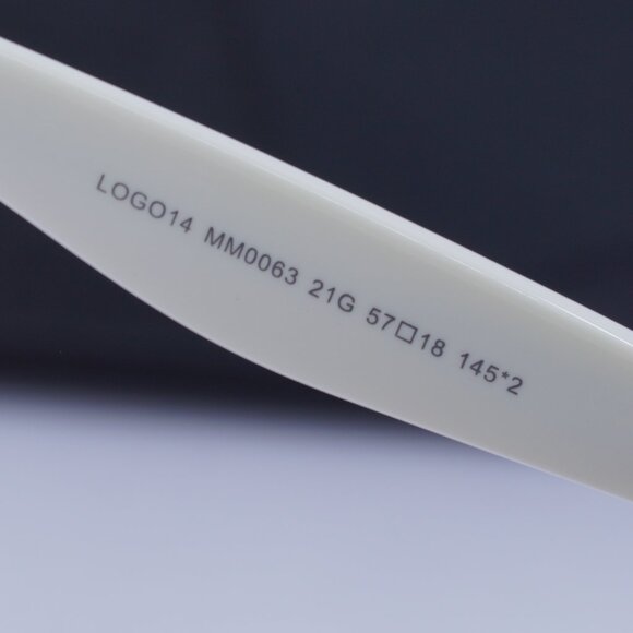 MaxMara LOGO14 MM0063 21G Cat Eye Sunglasses - White/Brown Mirror - Picture 9 of 11